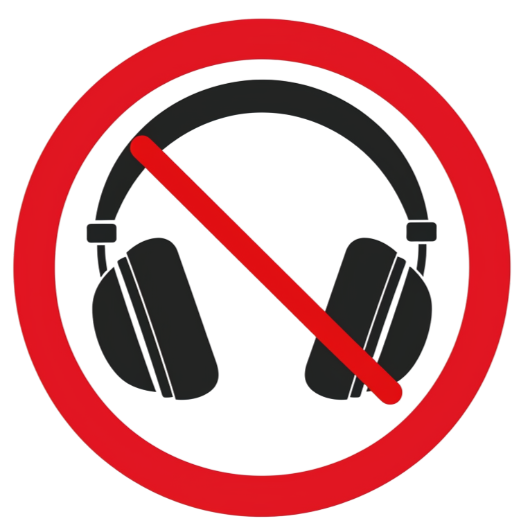 Запрет на использование наушников